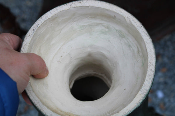 Antique XL terracotta AURILI Christ jesus bust statue bronze patina signed