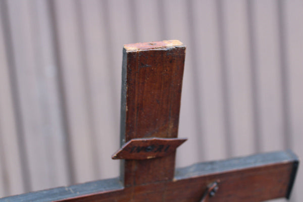 Antique 1800s Wood carved crucifix christ corpus religious