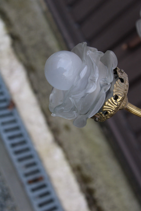 Antique French brass Eagle 3 arm chandelier lamp