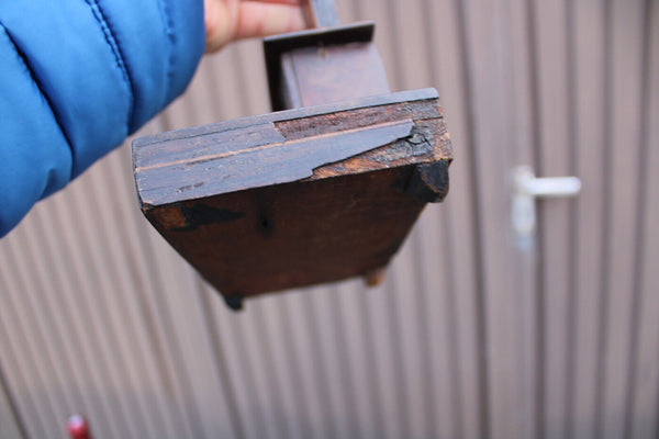 Antique 1800s Wood carved crucifix christ corpus religious