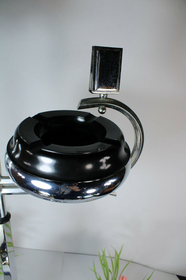 Demeyere art deco ashtray stand Belgium 1930s chrome