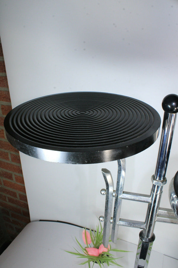 Demeyere art deco ashtray stand Belgium 1930s chrome