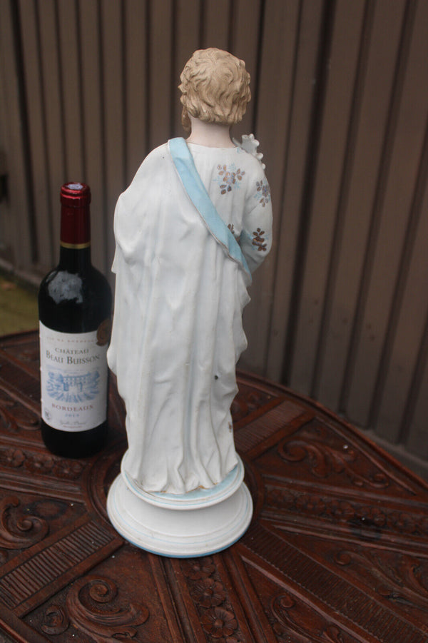 Antique large german bisque porcelain saint joseph figurine statue rare
