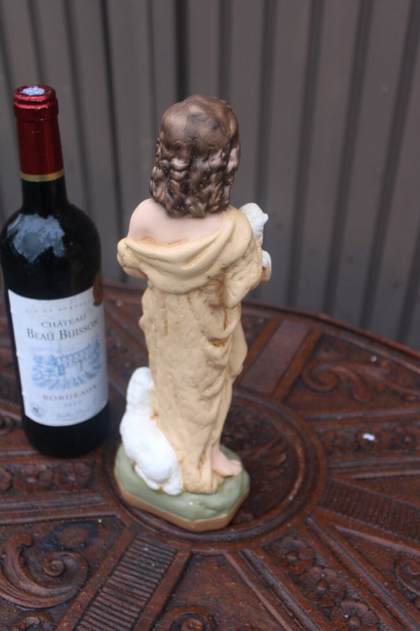 Antique rare ceramic SAINT John the baptist young boy