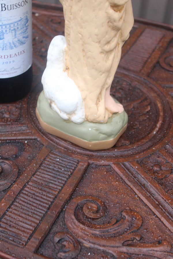 Antique rare ceramic SAINT John the baptist young boy