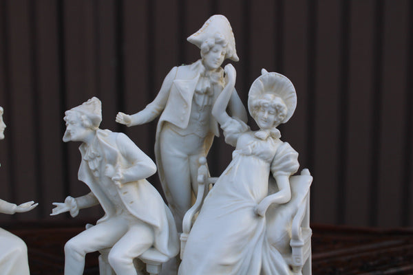 German Scheibe alsbach marked bisque porcelain group statue romantic decor