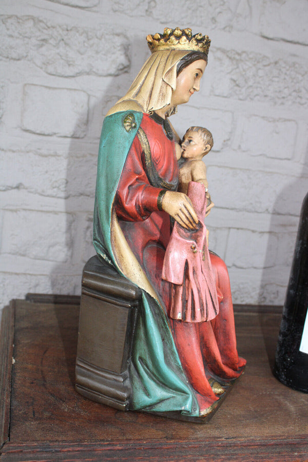 RAre VIRGO LACTANS madonna Ceramic religious statue baby jesus Signed artist