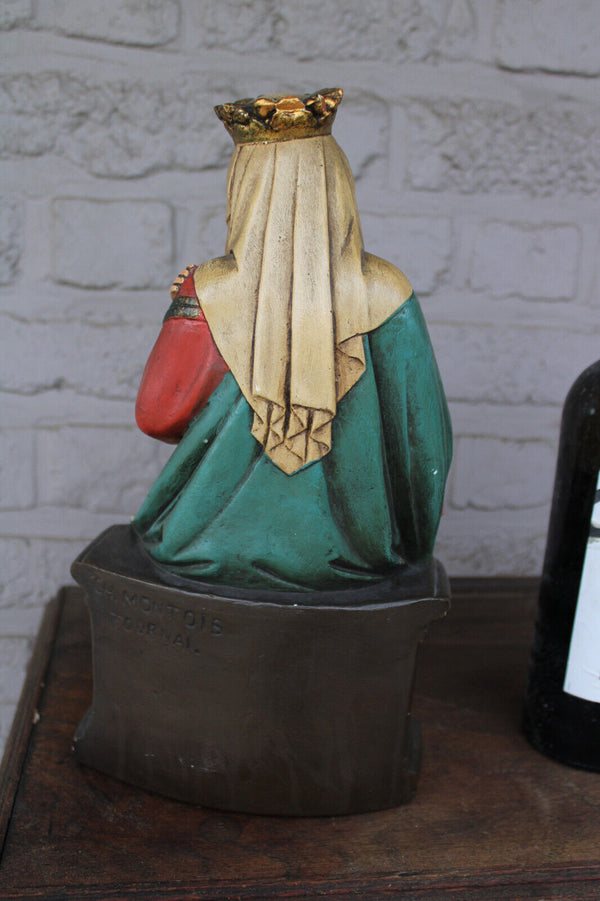 RAre VIRGO LACTANS madonna Ceramic religious statue baby jesus Signed artist