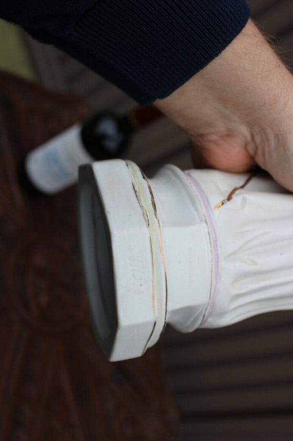 Antique german bisque porcelain saint joseph statue figurine religious