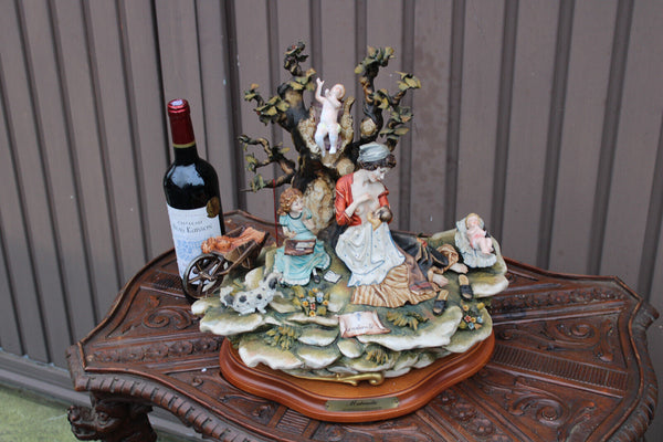 XL capodimonte marked porcelain group statue LA MATERNITA mother children italy