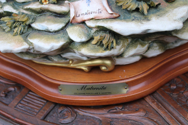 XL capodimonte marked porcelain group statue LA MATERNITA mother children italy