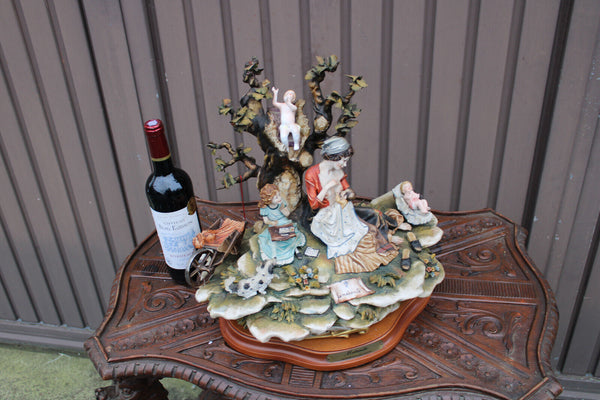 XL capodimonte marked porcelain group statue LA MATERNITA mother children italy