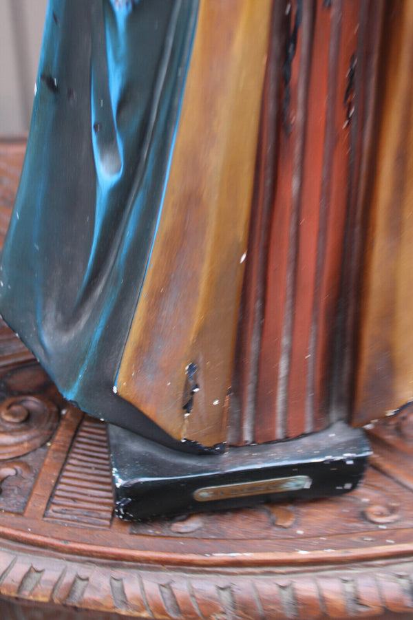 Large Antique ceramic statue madonna our lady of the road flanders