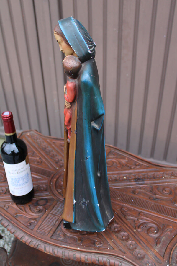 Large Antique ceramic statue madonna our lady of the road flanders