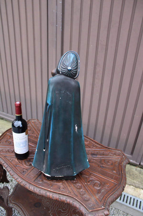 Large Antique ceramic statue madonna our lady of the road flanders