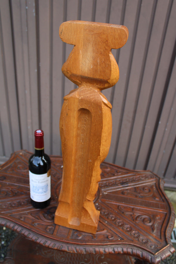 LARGE vintage 1950s wood carved statue margaretha austria saint