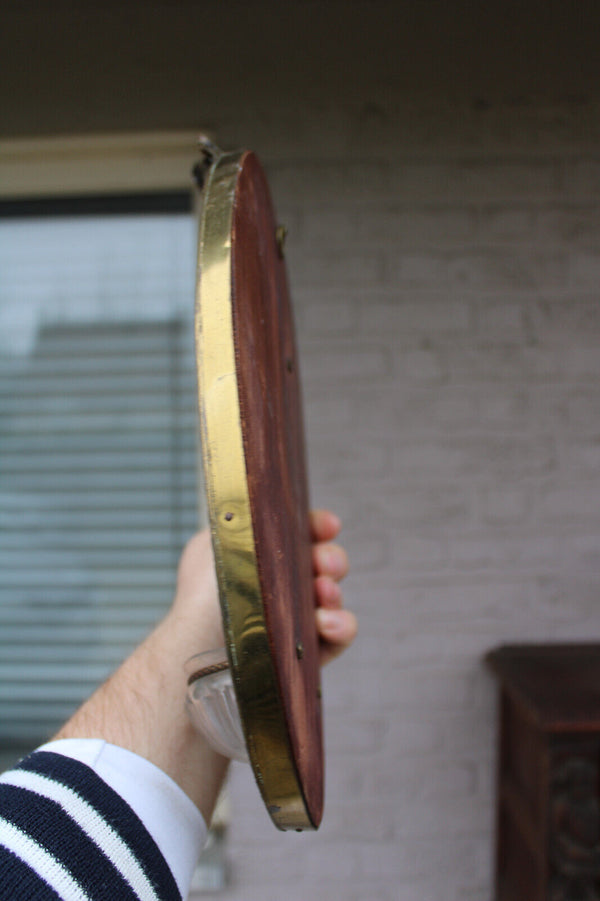 Antique French religious wall plaque holy water font sacred heart medaillon