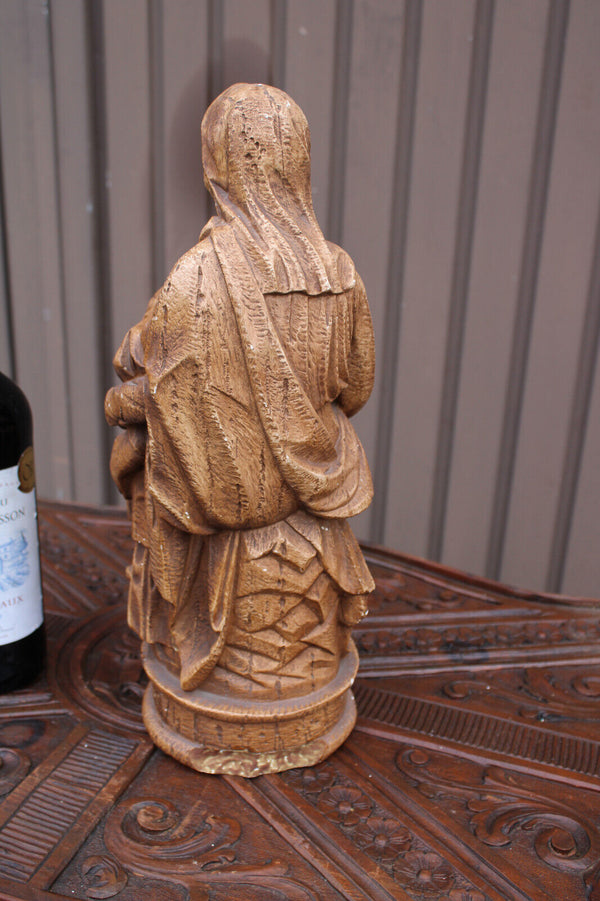 Antique flemish MAdonna of bruges Statue ceramic chalk