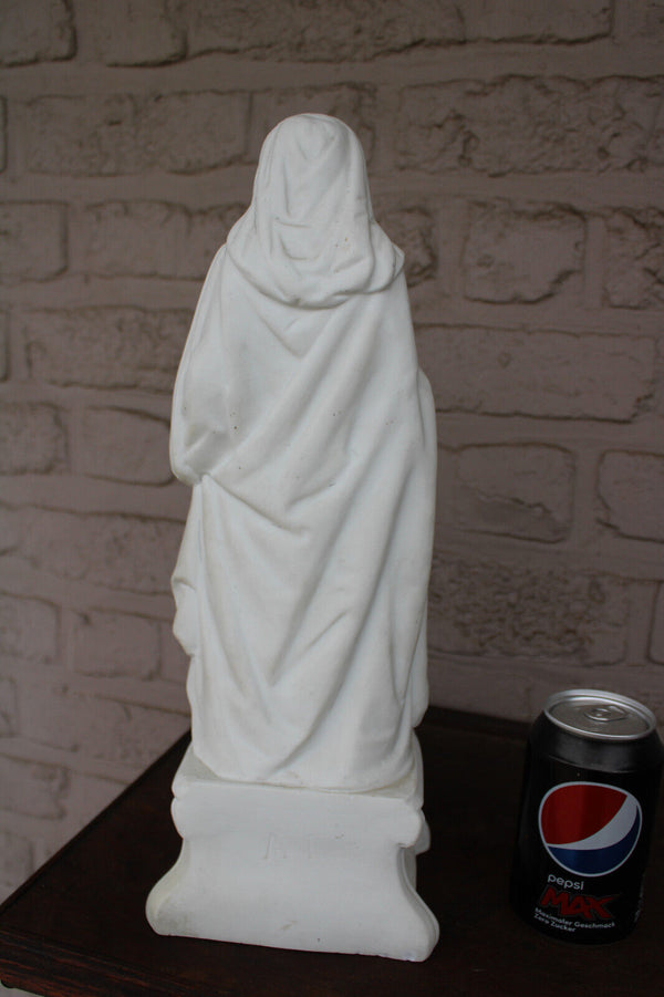 Antique large french bisque porcelain madonna child statue figurine religious