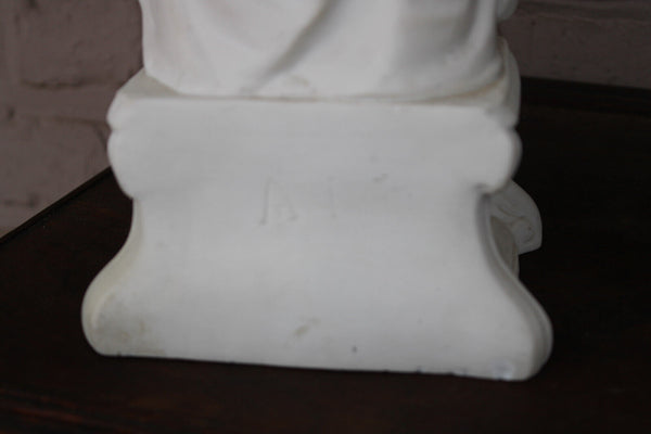 Antique large french bisque porcelain madonna child statue figurine religious