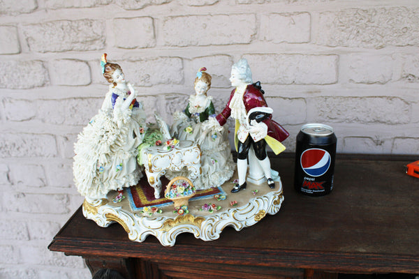 LARGE german unterweissbach marked porcelain group statue concert