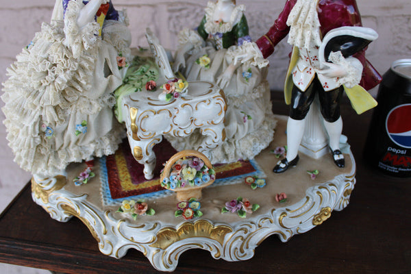 LARGE german unterweissbach marked porcelain group statue concert
