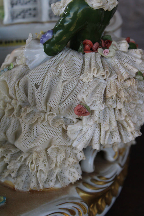 LARGE german unterweissbach marked porcelain group statue concert