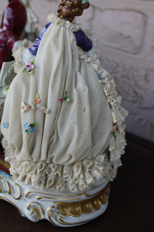 LARGE german unterweissbach marked porcelain group statue concert