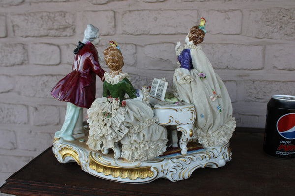 LARGE german unterweissbach marked porcelain group statue concert