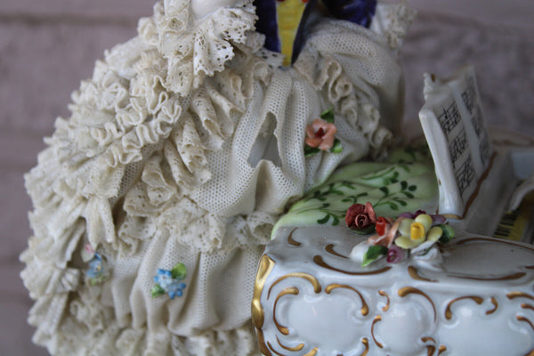 LARGE german unterweissbach marked porcelain group statue concert