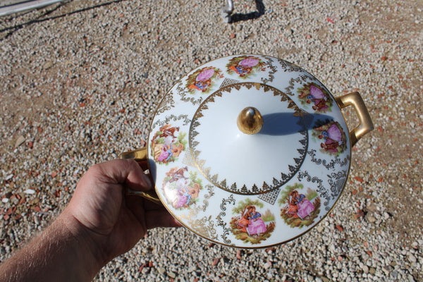 German bavaria porcelain marked Victorian scenes bowl tureen