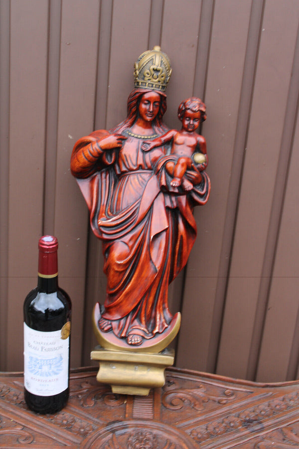 Vintage german 50s Achatit wall madonna statue plaque religious rare