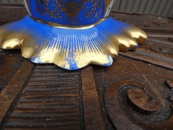 Antique LARGE vieux porcelain hand paint portrait Vase 19thc