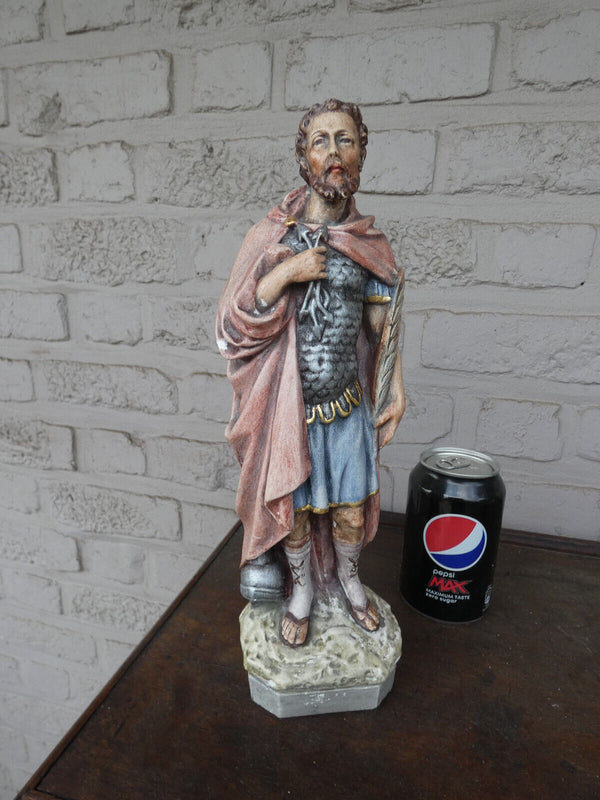 Antique stoneware saint Donatius statue figurine religious patron thunderstorms
