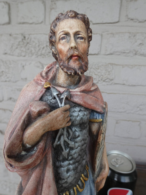 Antique stoneware saint Donatius statue figurine religious patron thunderstorms