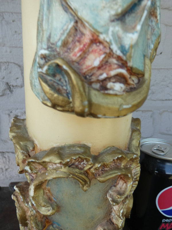 Rare Church altar wax candle MAdonna our lady tongeren Statue figurine