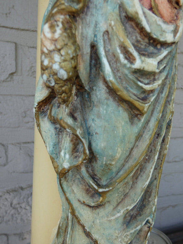 Rare Church altar wax candle MAdonna our lady tongeren Statue figurine
