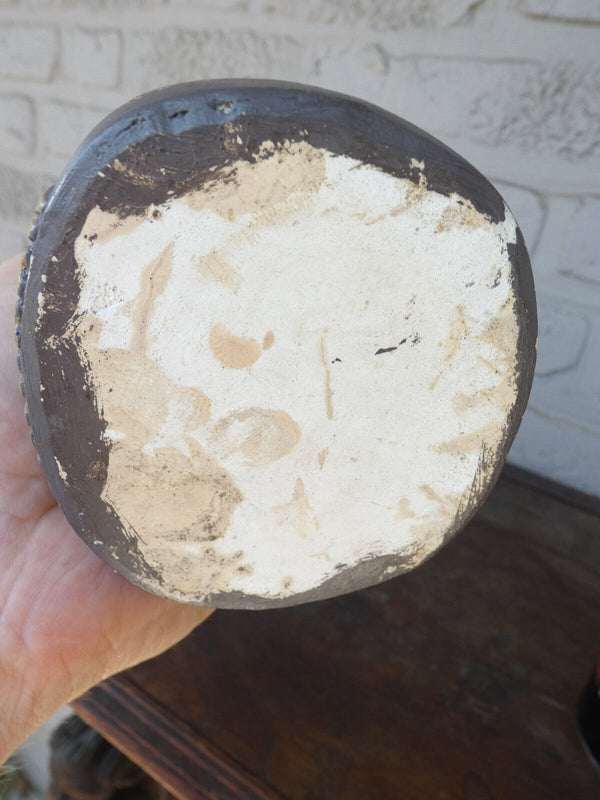 Antique Flanders Ceramic chalk statue father damiaan damien figurine religious