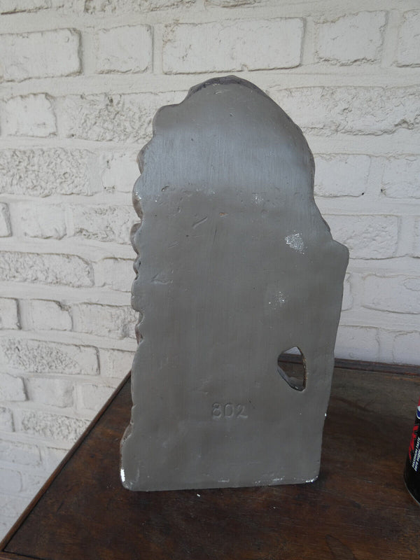 Antique French Lourdes Bernadette apparition Ceramic chalk statue religious