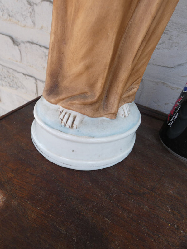 Antique German bisque porcelain saint anthony statue figurine religious