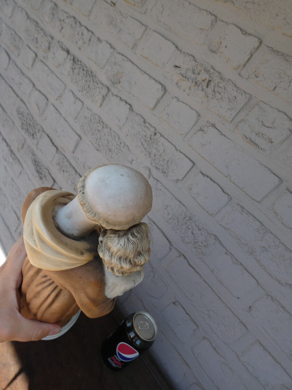 Antique German bisque porcelain saint anthony statue figurine religious