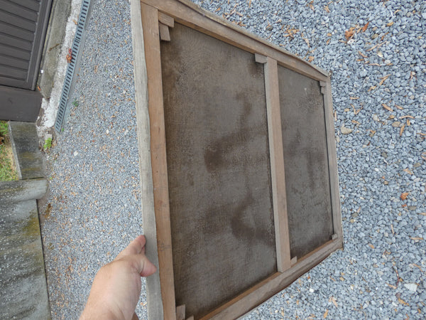 Antique 19thc French oil canvas Calvary crucifixion crucifix jesus signed