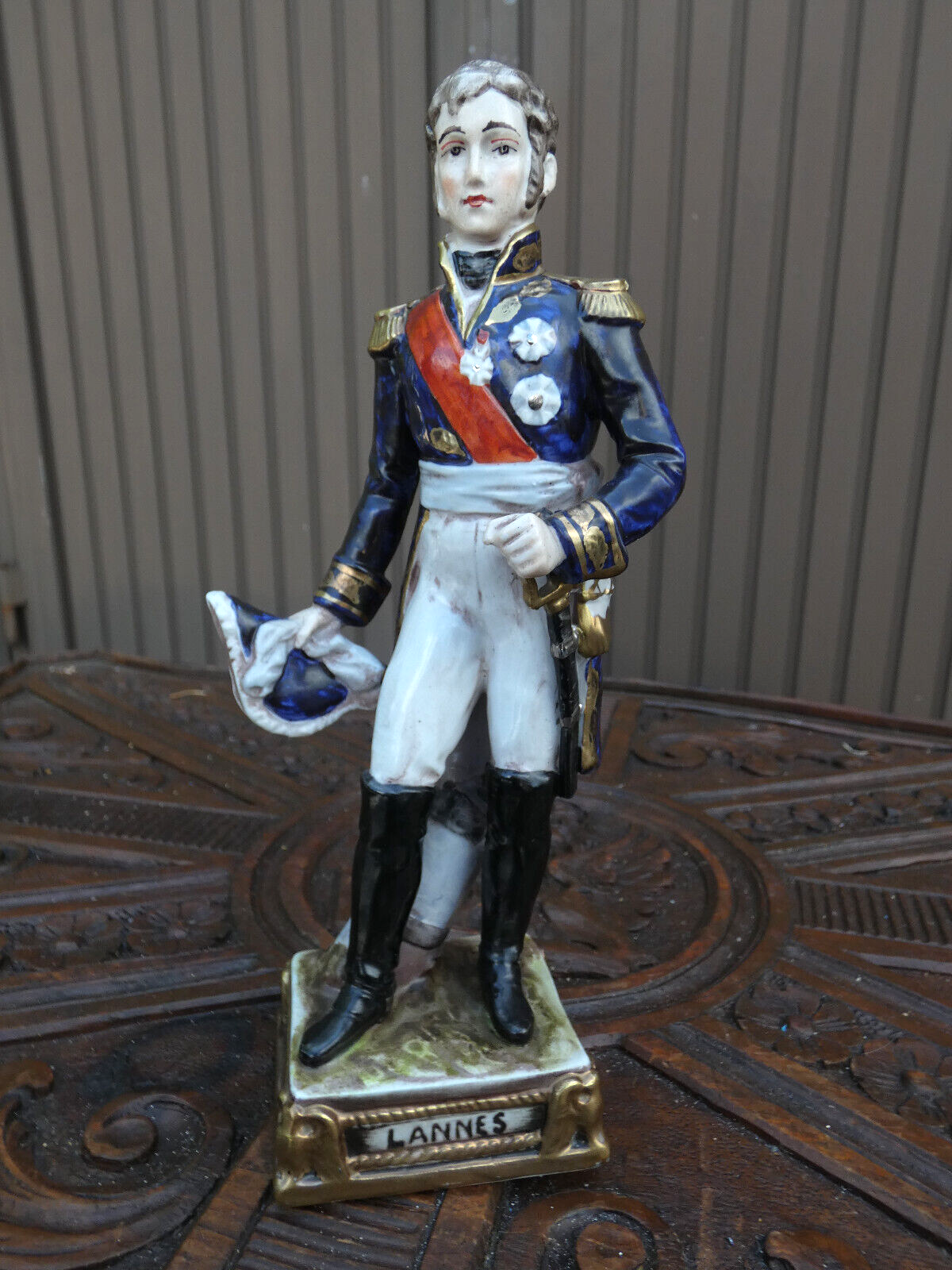 Antique 1926 Paris Bourdois Bloch porcelain mark napoleon general LANNES statue