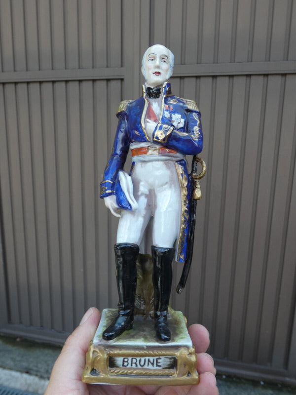 Antique 1926 Paris Bourdois Bloch porcelain mark napoleon general BRUNE statue