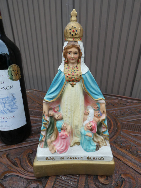 Vintage italian MAdonna di monte berico ceramic chalk statue figurine