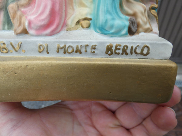 Vintage italian MAdonna di monte berico ceramic chalk statue figurine