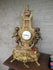 Italian  marble bronze faun putti figural mantel clock 1970 rare