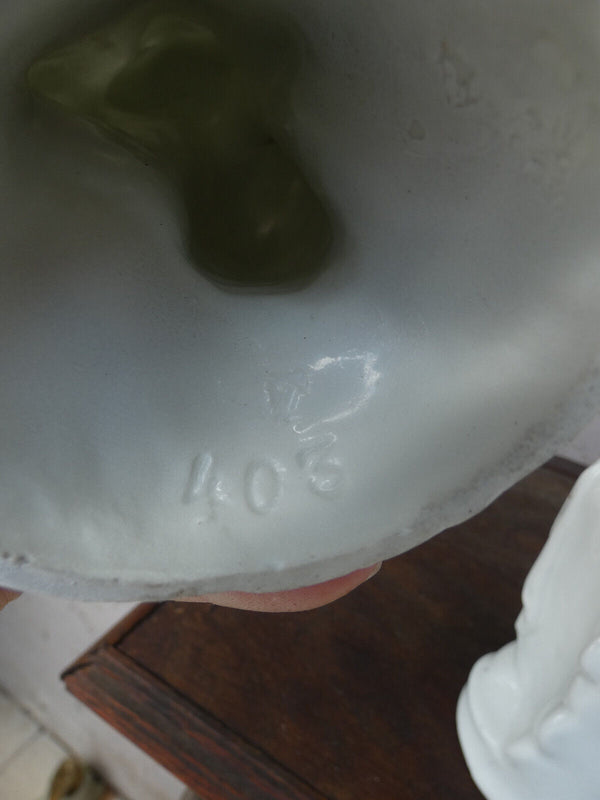 pair antique vieux brussels porcelain candlestick saint mary and joseph figurine