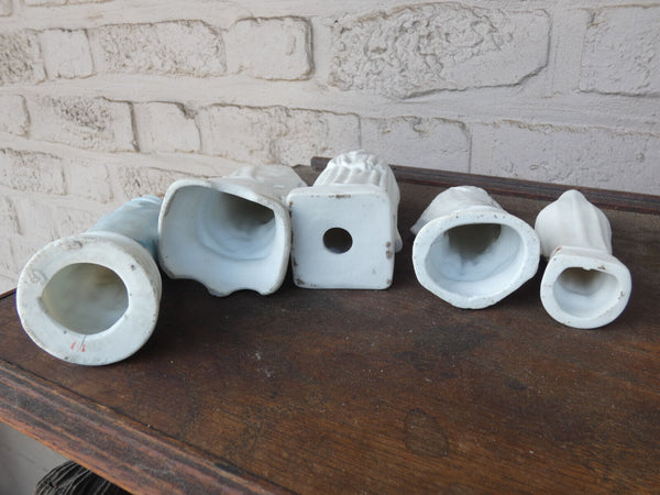 Set 5 antique french vieux paris porcelain figurine statue religious madonna