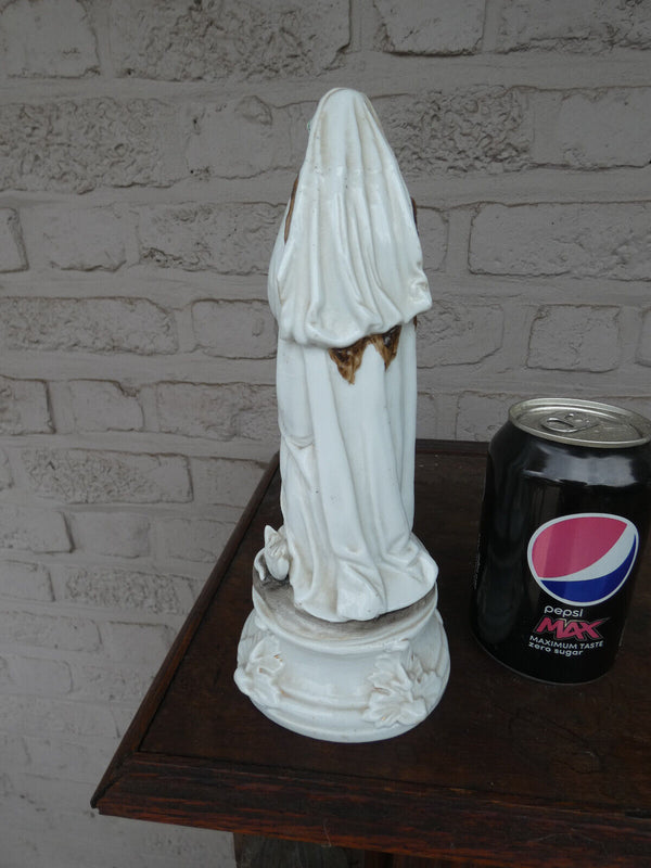Antique french vieux paris porcelain madonna statue figurine religion